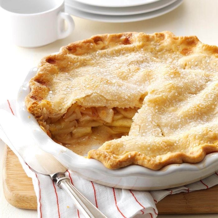 fresh Apple Pie with a slice removed